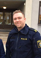 Adam Nyström, kommunpolis i Södra Lappland.
