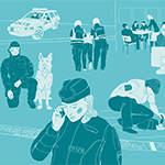 Illustration av poliser