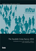 Cover: The Swedish Crime Survey 2012