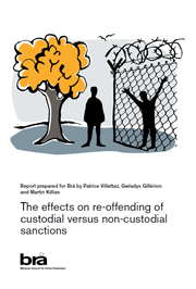 Cover for the report The effects on re-offending of custodial versus non-custodial sanctions