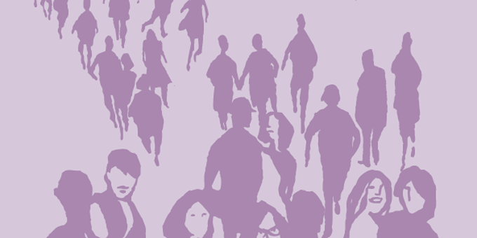 Illustration of people, taken from the cover of The Swedish Crime Survey 2013