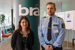 Caroline Olsson, trygghetssamordnare i Sollentuna kommun och Erik Åkerlund, polisintendent i Botkyrka.