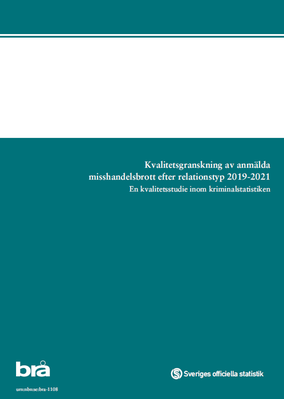 Omslag till publikationen Kvalitetsgranskning av anmälda misshandelsbrott efter relationstyp 2019–2021